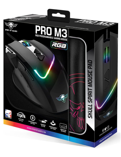 Souris gamer Spirit Of Gamer PRO-M3 RGB + Tapis