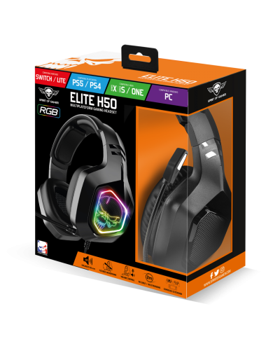 Casque gamer filaire Spirit Of Gamer - ELITE-H50 Dark édition