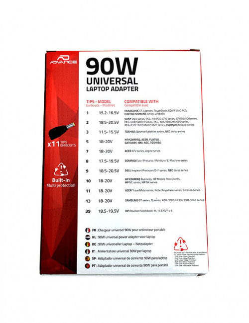 Chargeur PC Portable universel - Advance