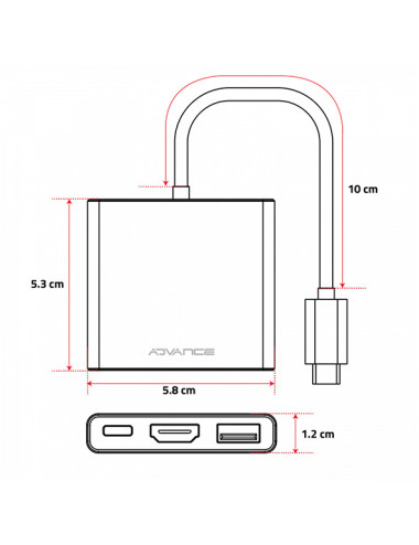Hub Advance 3 en 1 Xpand Smart USB-C