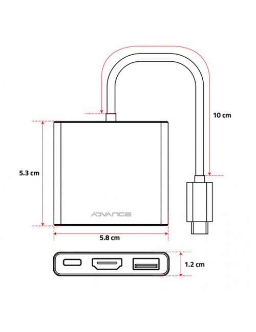 Hub Advance 3 en 1 Xpand Smart USB-C + HDMI