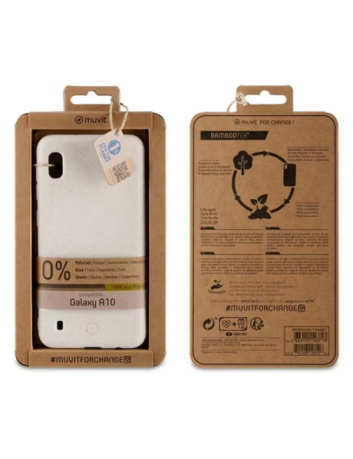 Coque Muvit Bambootek Samsung A10 - Blanc