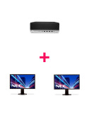 Pack PC HP 600 G4 + 2 écrans NEC E223W