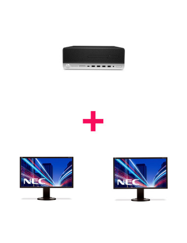 Pack PC HP 600 G4 + 2 écrans NEC E223W