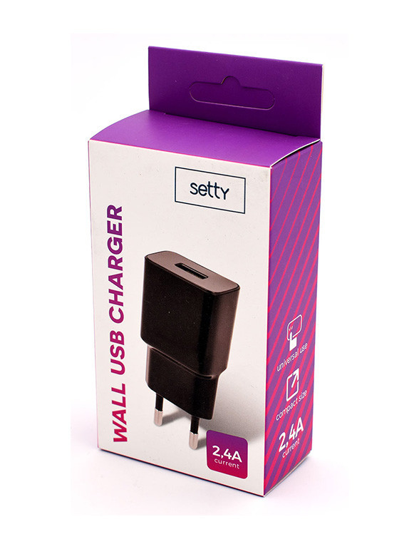 Chargeur USB Setty - NOIR - 2.4 A