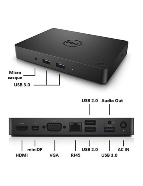 Station d'accueil DELL Dock WD15 - 130W