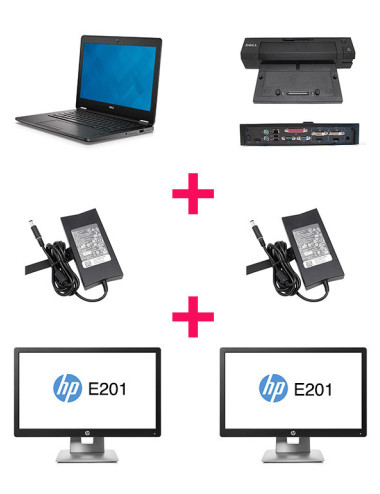 Pack PC portable Dell E7270 + 2 écrans HP E202 + dock