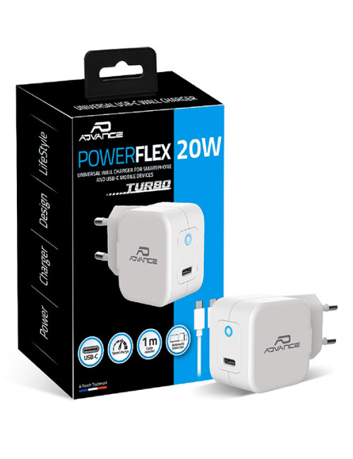 Chargeur USB-C Turbo Advance PowerFlex - 20W
